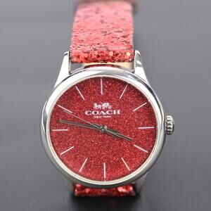 Coach Ruby Red Glitter Strap Fashion Watch
